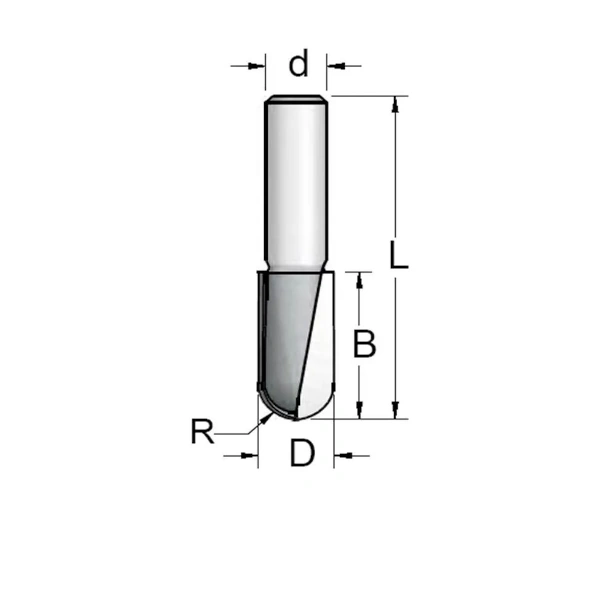 Фреза WPW RBL0485 галтель удлиненная R2,4 D4,8 B13 хвостовик 8_S,RBL0485