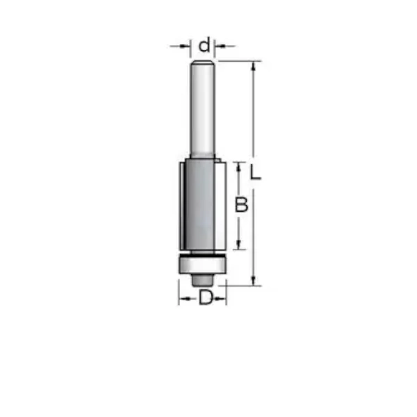 Фреза WPW F241272 D12,7 B25 Z2 обгонная нижний подшипник хвостовик 12_S,F241272